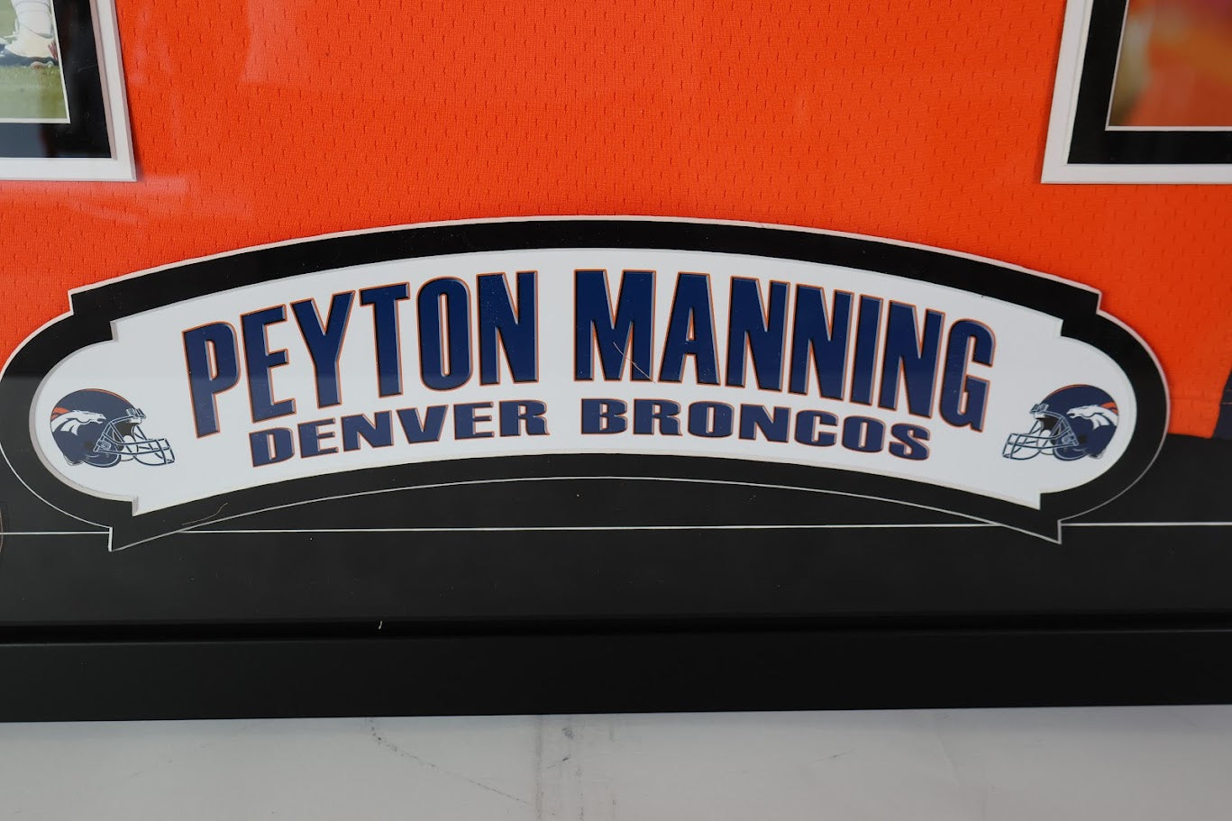 Peyton Manning Signed Denver Broncos Orange Mitchell & Ness Jersey - Deluxe Framed Fanatics COA