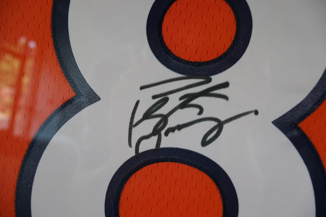 Peyton Manning Signed Denver Broncos Orange Mitchell & Ness Jersey - Deluxe Framed Fanatics COA