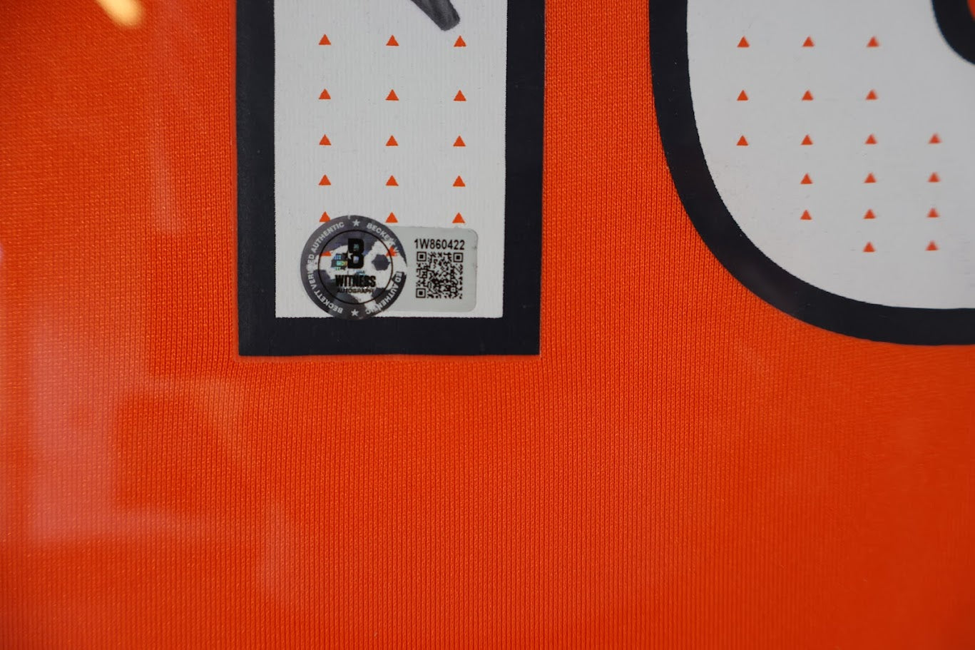 Bo Nix Autographed Denver Broncos Nike Orange Jersey - Deluxe Framed Beckett COA