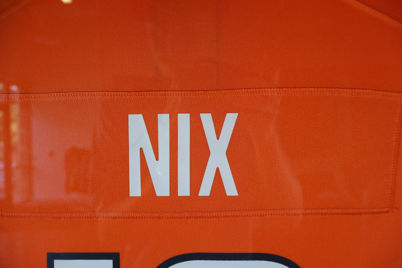 Bo Nix Autographed Denver Broncos Nike Orange Jersey - Deluxe Framed Beckett COA