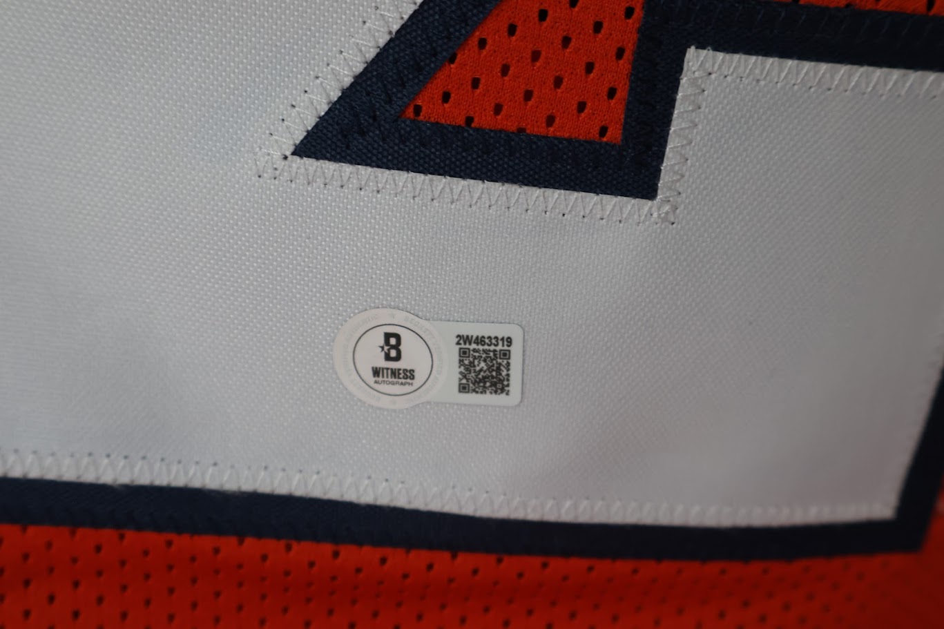 Chris Harris Jr. Autographed Denver Broncos Custom Orange Jersey Beckett COA