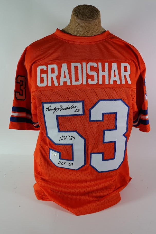 Randy Gradishar Autographed Denver Broncos Custom Orange Jersey w/ 2 Inscriptions RMM COA