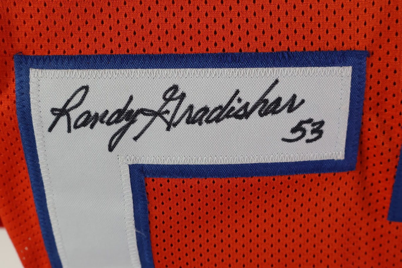 Randy Gradishar Autographed Denver Broncos Custom Orange Jersey w/ 2 Inscriptions RMM COA