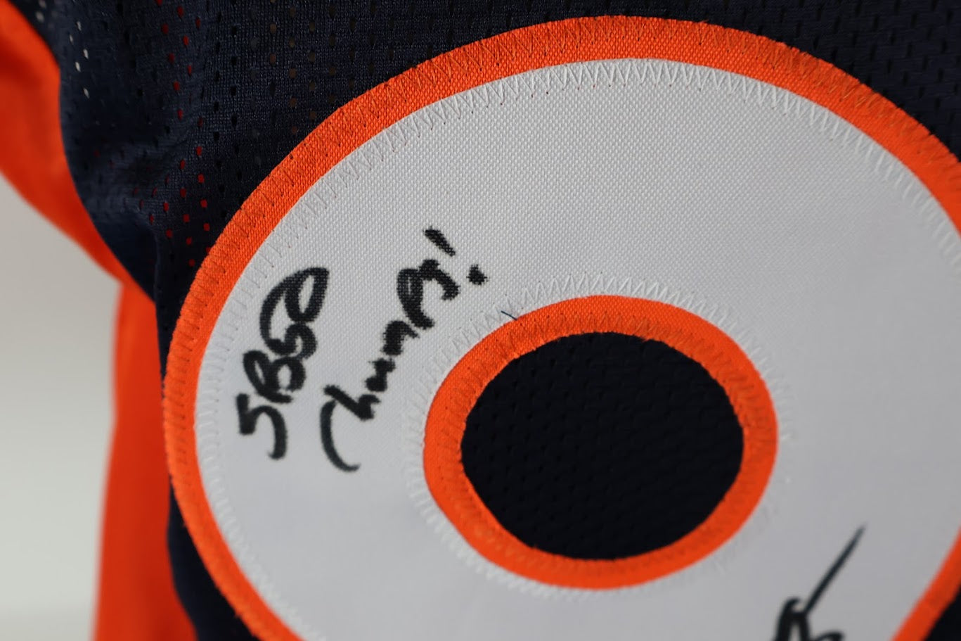Derek Wolfe Autographed Denver Broncos Custom Navy Jersey w/ Inscription JSA COA