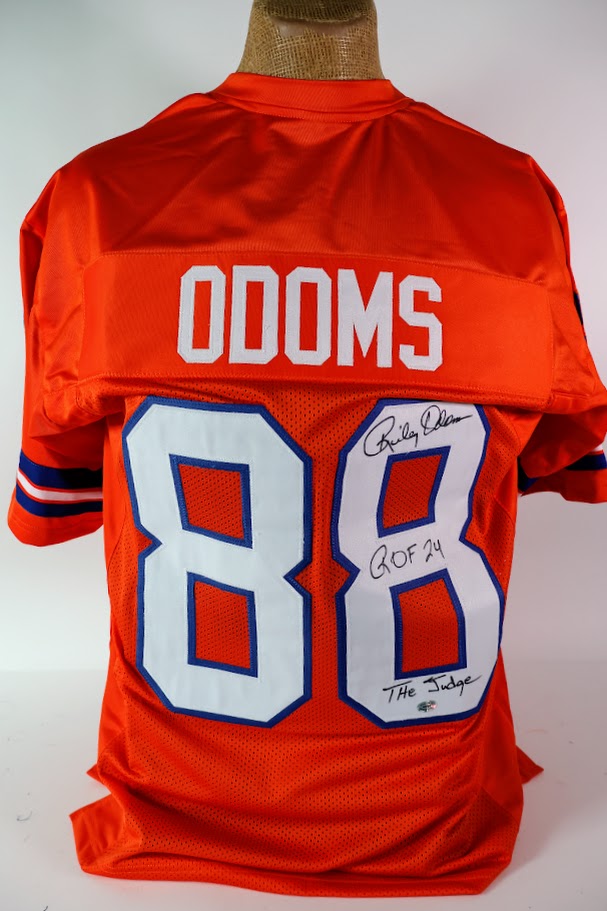 Riley Odoms Autographed Denver Broncos Custom Orange Jersey w/ 2 Inscriptions RMM COA
