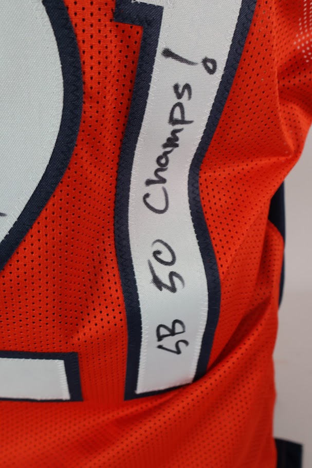 Aqib Talib Autographed Denver Broncos Custom Orange Jersey w/ SB Inscription Beckett COA