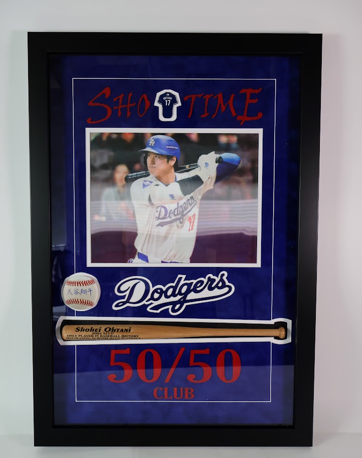 Shohei Ohtani 50/50 Club Unsigned 11x14 Reflective Photo - Framed Baseball Collectible