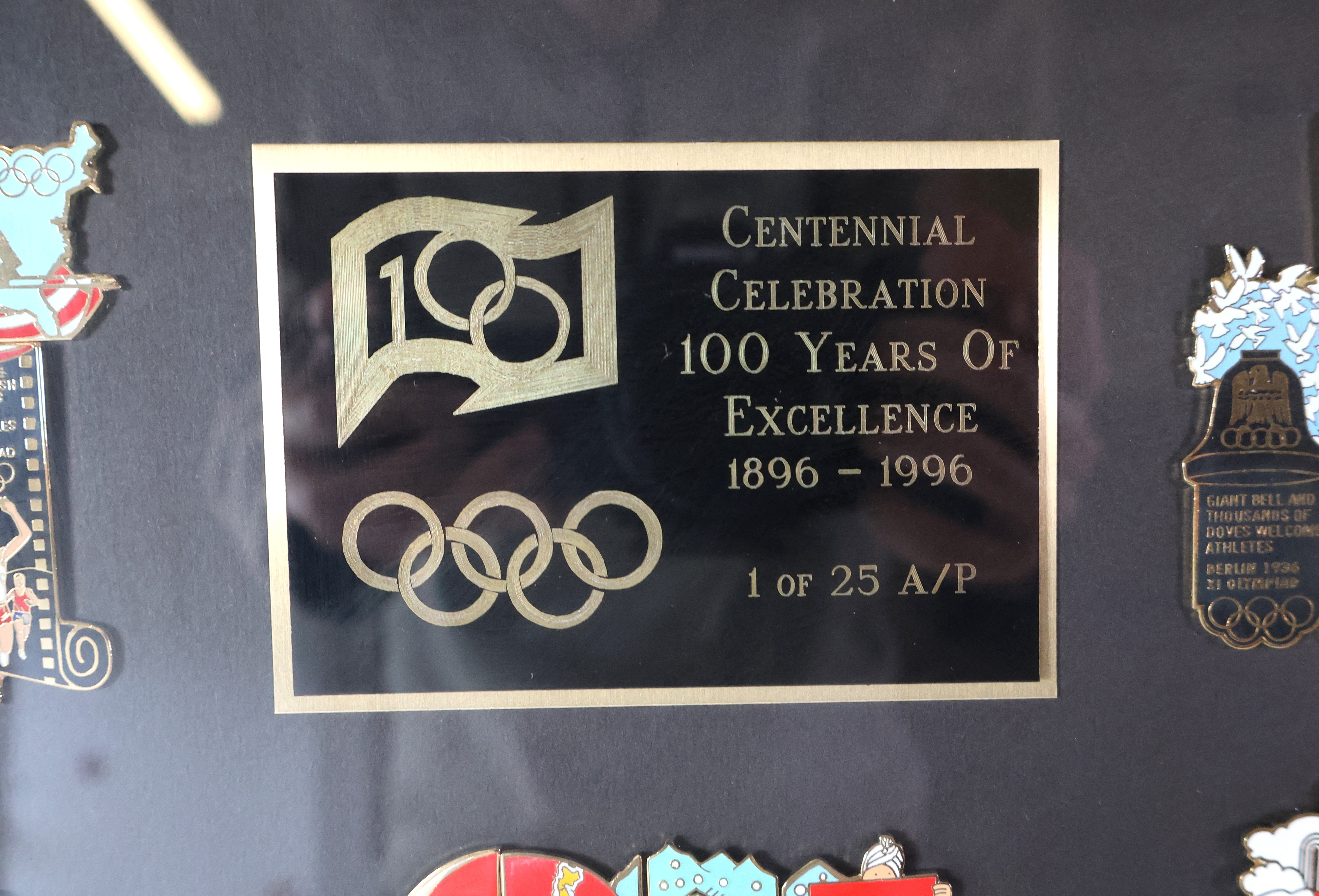 Olympic Centennial Pin Set - Framed 100 Years of Olympic Excellence - Limited Edition 1 of 25 A/P