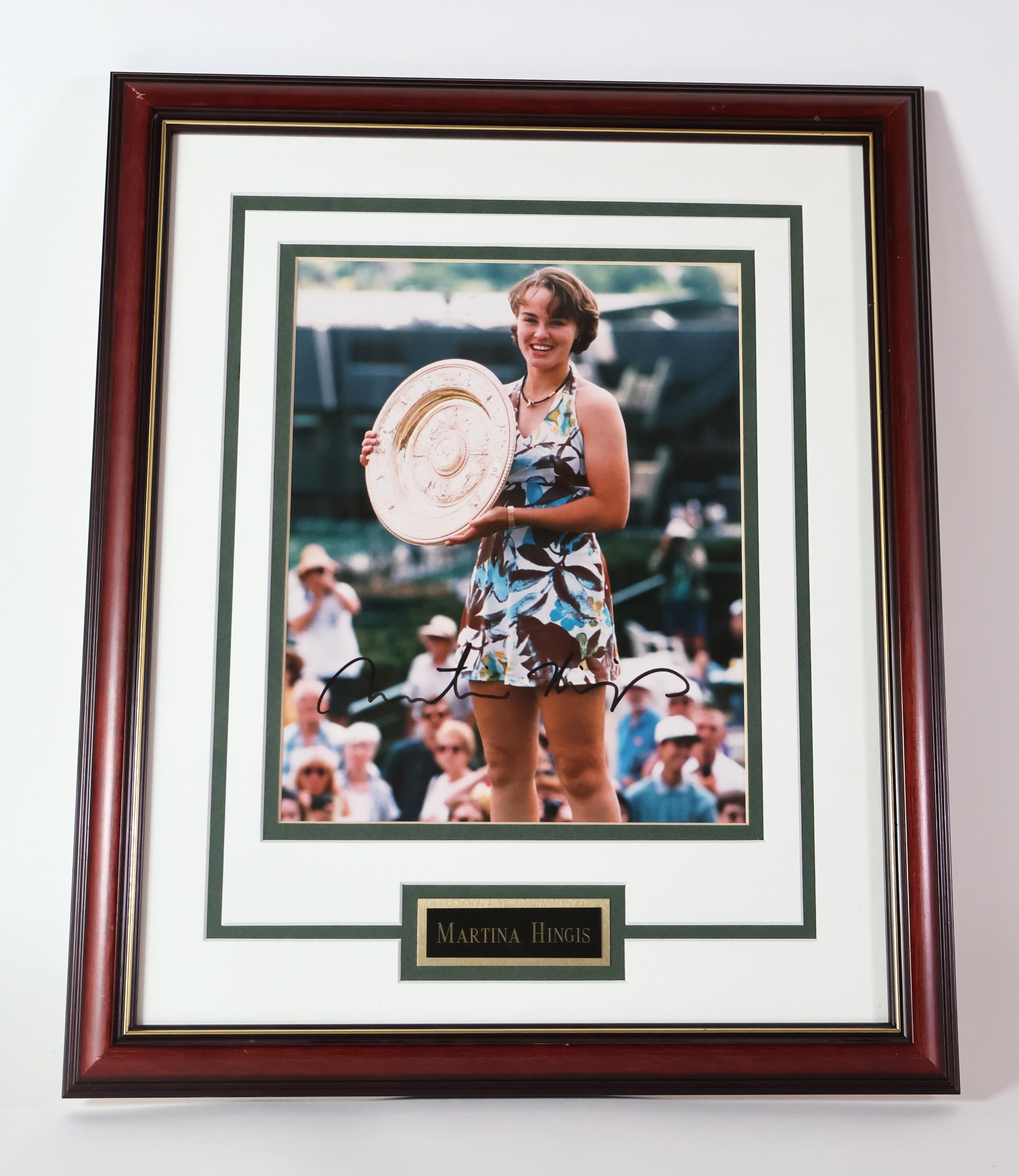 Martina Hingis Autographed 1997 Wimbledon Champion 8x10 Photo Framed 17x14 JSA COA