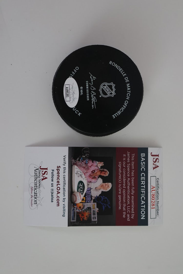 Artturi Lehkonen Autographed Official Avalanche Game Puck JSA COA - Latitude Sports Marketing