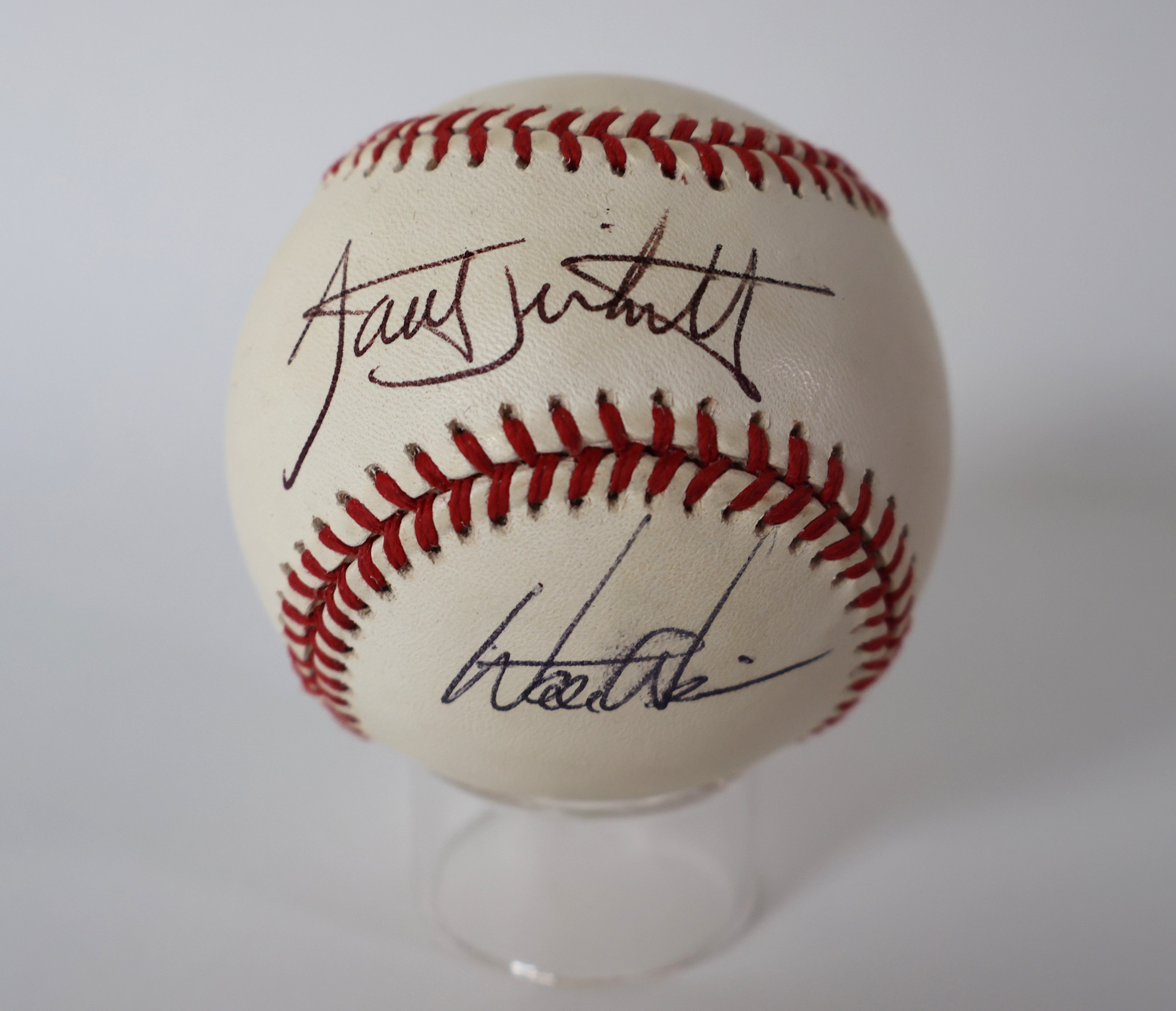 Dante Bichette & Walt Weiss Autographed Official National League Baseball - JSA COA