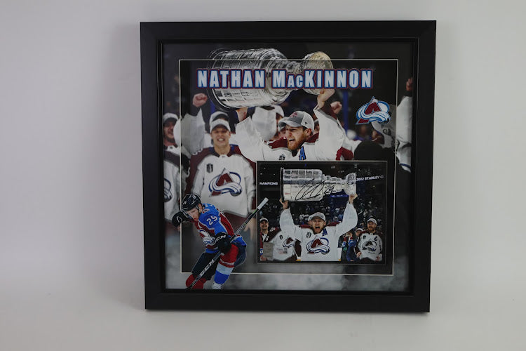 Nathan MacKinnon Autographed Cup 8x10 w/ 3D Deluxe Lighted Frame (Fanatics COA)