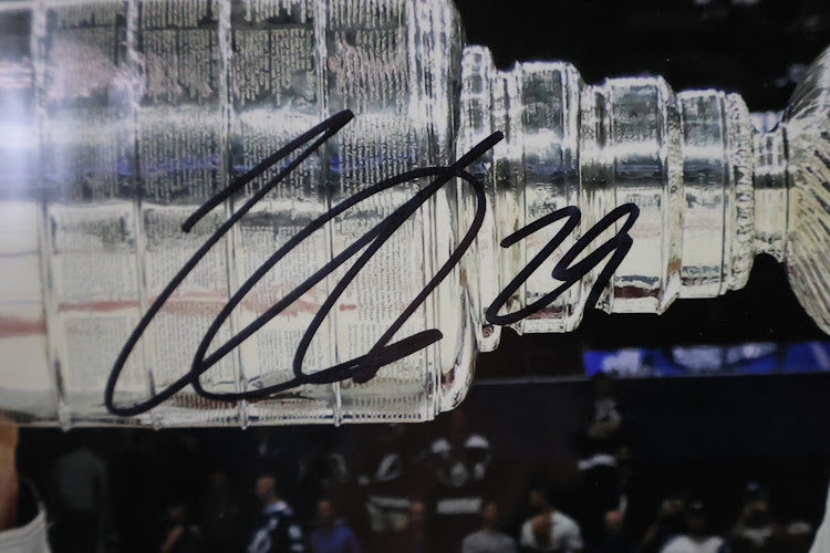 Nathan MacKinnon Autographed Cup 8x10 w/ 3D Deluxe Lighted Frame (Fanatics COA)