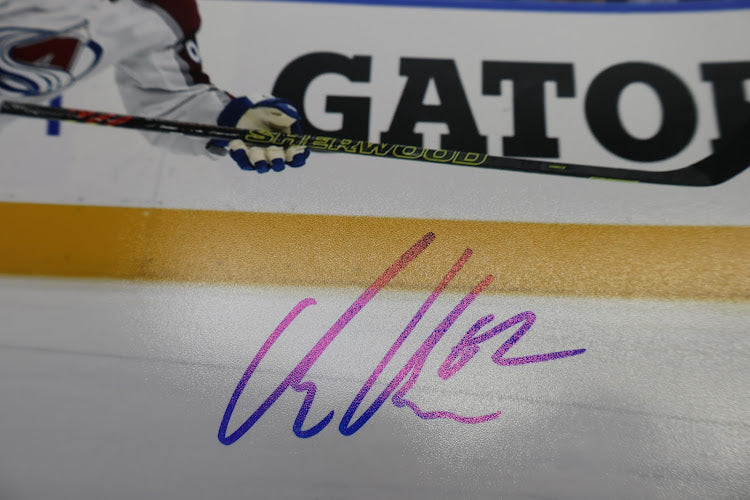 Artturi Lehkonen Autographed Avs 8x10 White Jersey vs. Oilers JSA COA