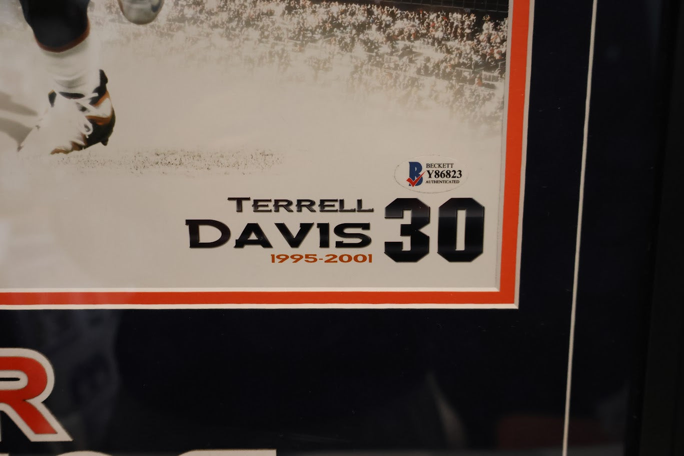 Terrell Davis & Floyd Little Autographed 16x20 Legends Photo DLX Framed Beckett COA