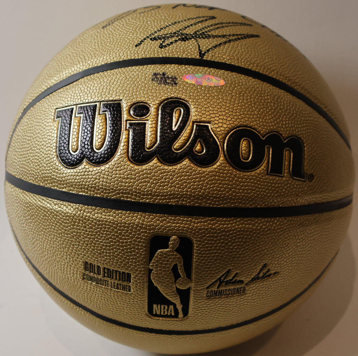Aaron Gordon Autographed Wilson Gold Basketball with "23 NBA Champ" Inscription - Upper Deck COA