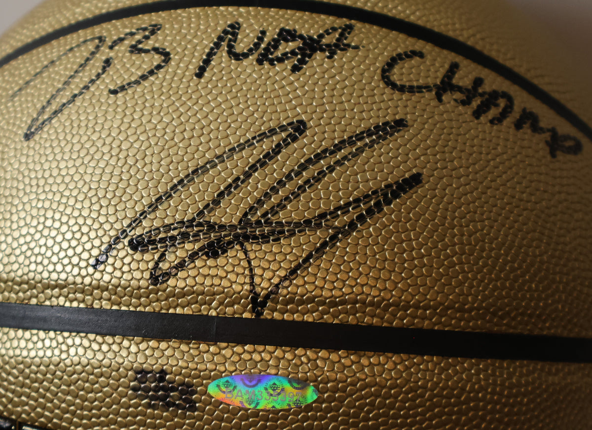 Aaron Gordon Autographed Wilson Gold Basketball with "23 NBA Champ" Inscription - Upper Deck COA