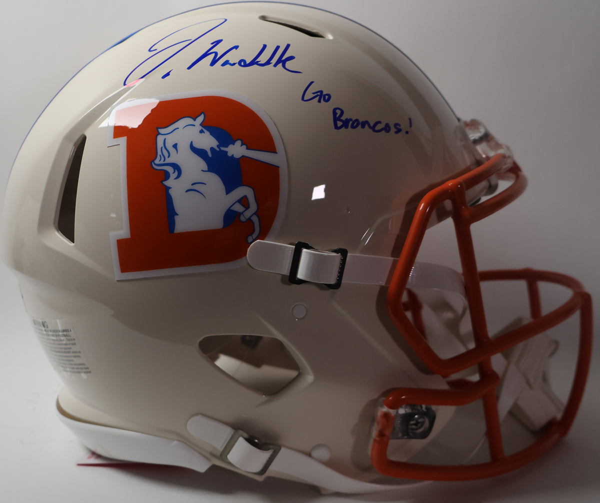 Jaylen Waddle Autographed Broncos Retro Pro D Logo Inscribed "Go Broncos" Fanatics COA