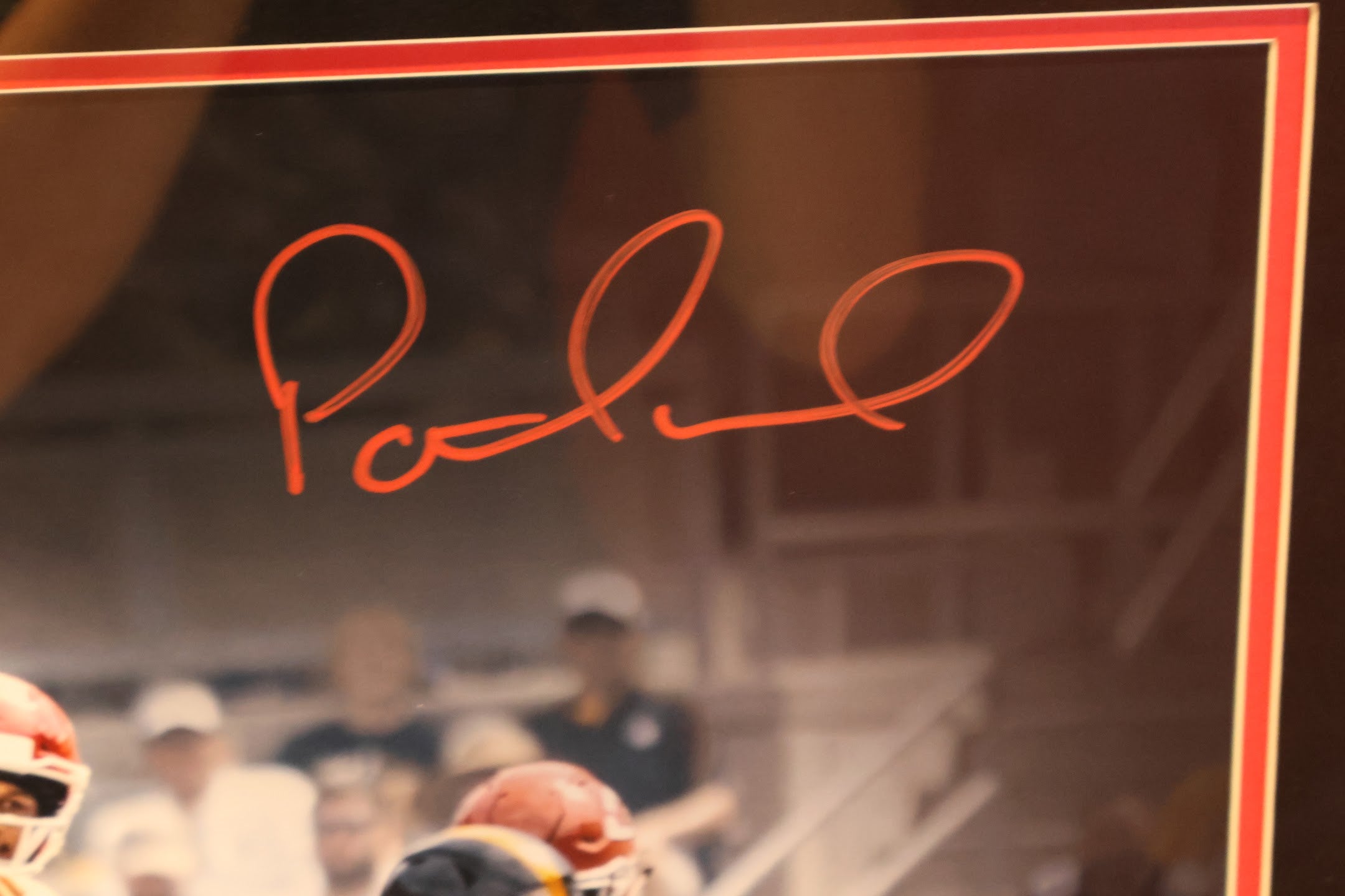 Patrick Mahomes Autographed 16x20 Photo Framed 23x26 JSA COA