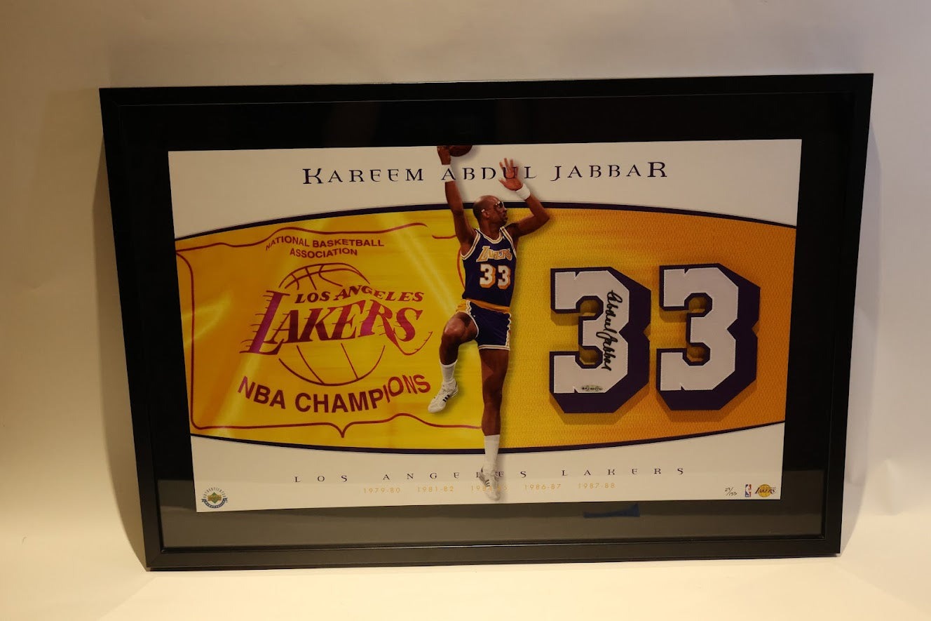 Kareem Abdul-Jabbar Autographed Number Framed Champs Collage LE-133 UDA COA
