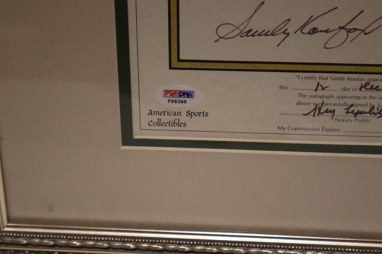 Sandy Koufax 23x25 Magazine w Cut Signature PSA/DNA Hologram