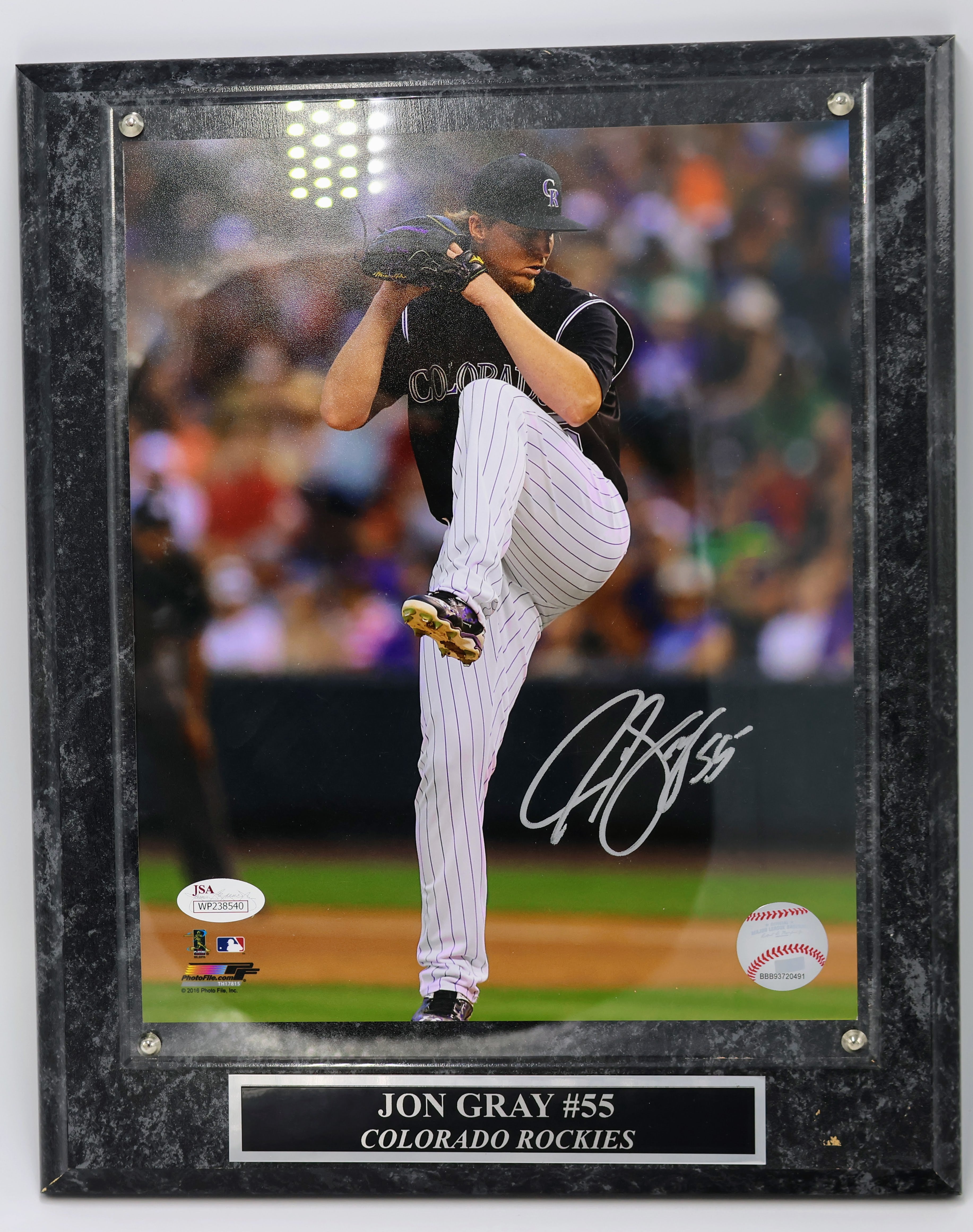 Jon Gray Autographed 8x10 Black Jersey Photo with Plaque JSA COA