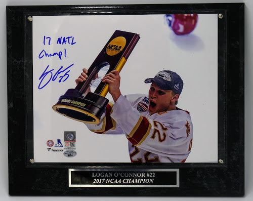 Logan O'Connor Autographed 8x10 DU Championship Photo with Plaque