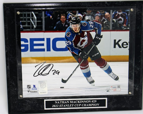 Nathan MacKinnon Autographed Colorado Avalanche 8x10 photo with Plaque Fanatics COA