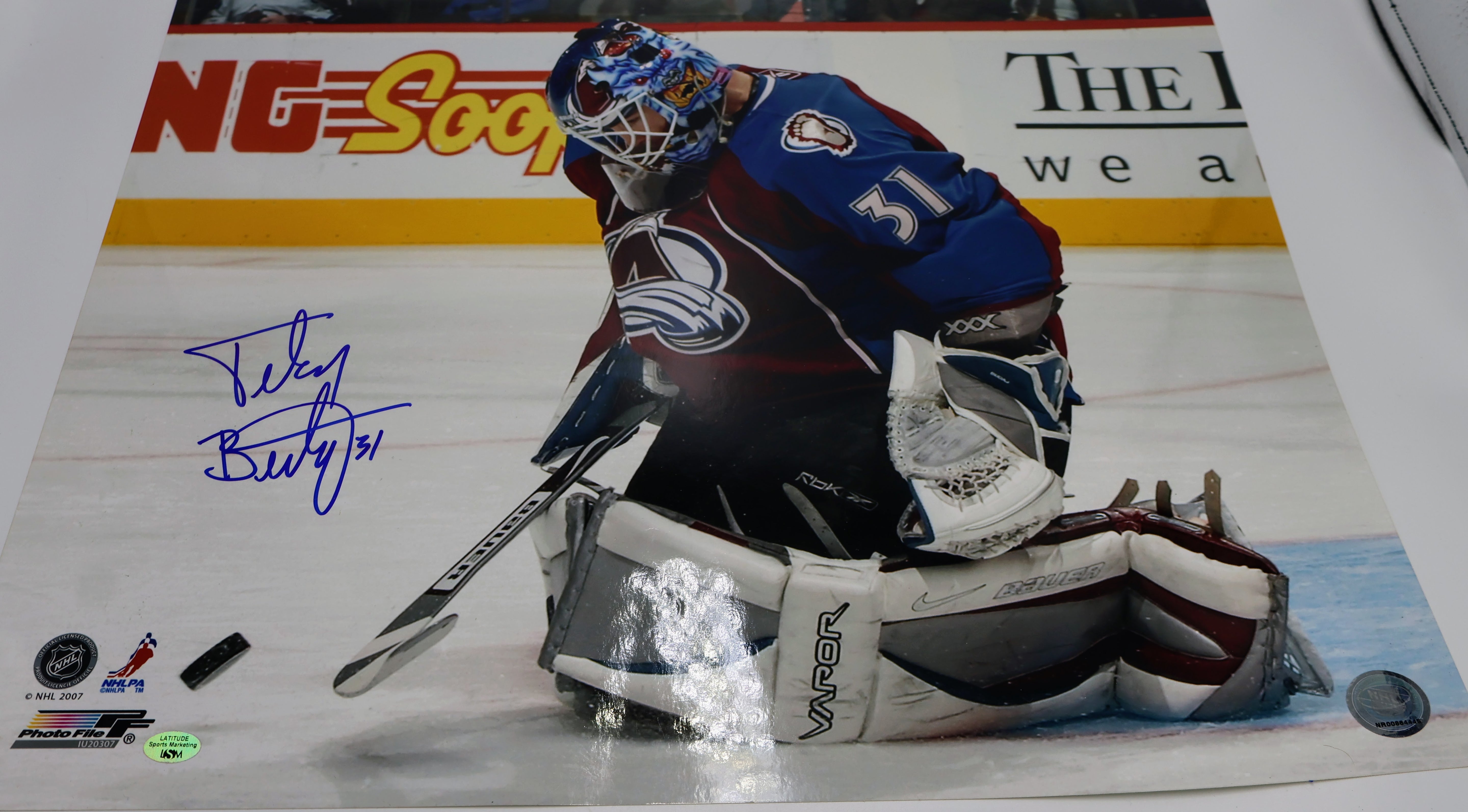 Peter Budaj Autographed Avs 16x20 Photo (LSM COA)
