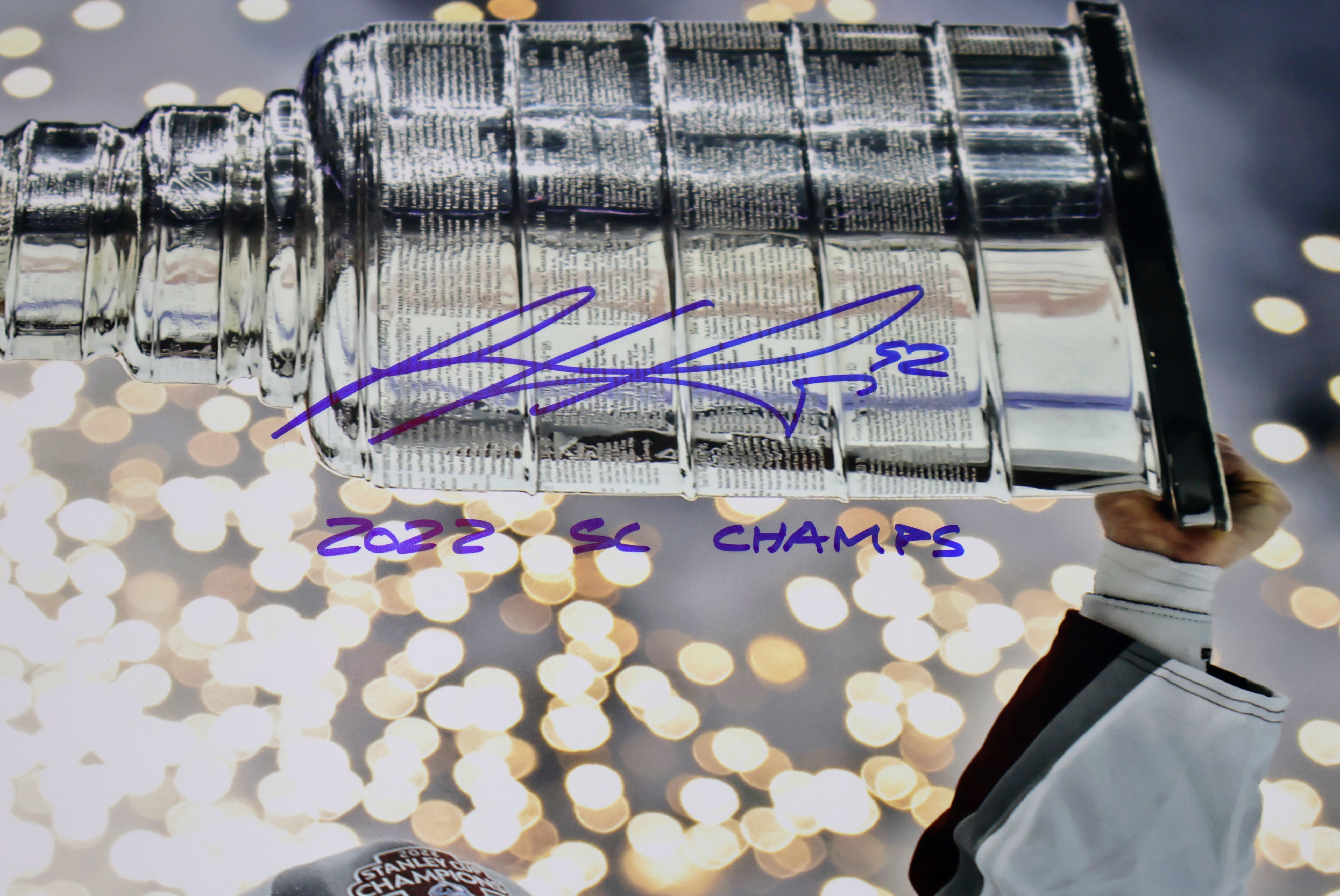 Gabe Landeskog Autographed 16x20 Photo With Cup Inscribed "2022 SC Champs" (Fanatics & JSA)