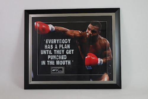 Mike Tyson "Everybody has a plan until they get punched in the mouth" Laser Engraved Signature 29x24.5