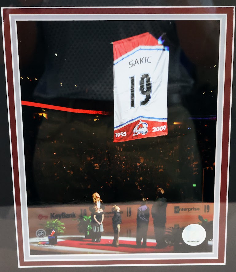 Joe Sakic Night Autographed Ticket Display with Photo & Engraved Plaque - JSA Certified