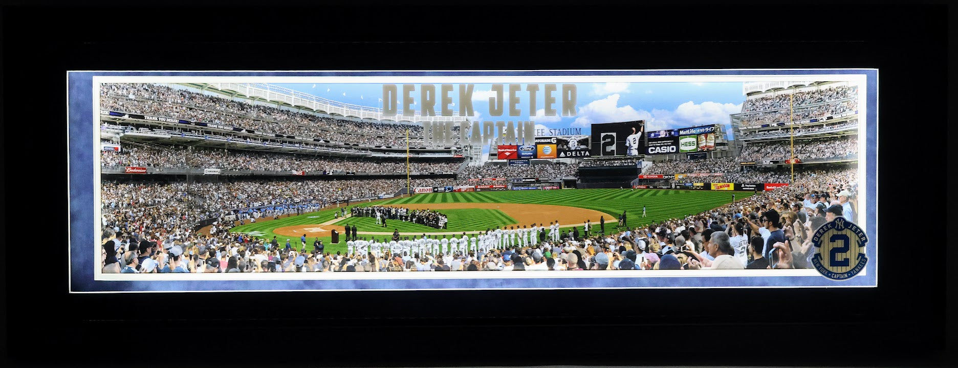 Derek Jeter 'The Captain' Panoramic Lighted Shadow Box - Yankees Collectible Frame