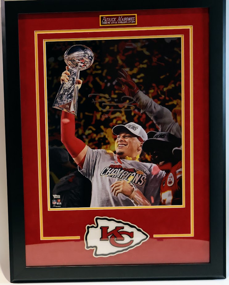 Patrick Mahomes Autographed Super Bowl 54 Photo w "LIV MVP" Inscription - Fanatics COA