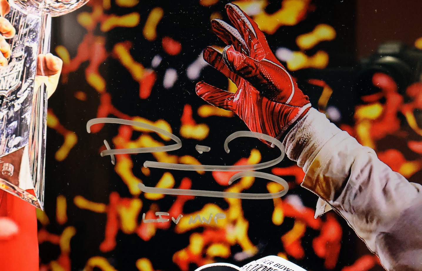 Patrick Mahomes Autographed Super Bowl 54 Photo w "LIV MVP" Inscription - Fanatics COA