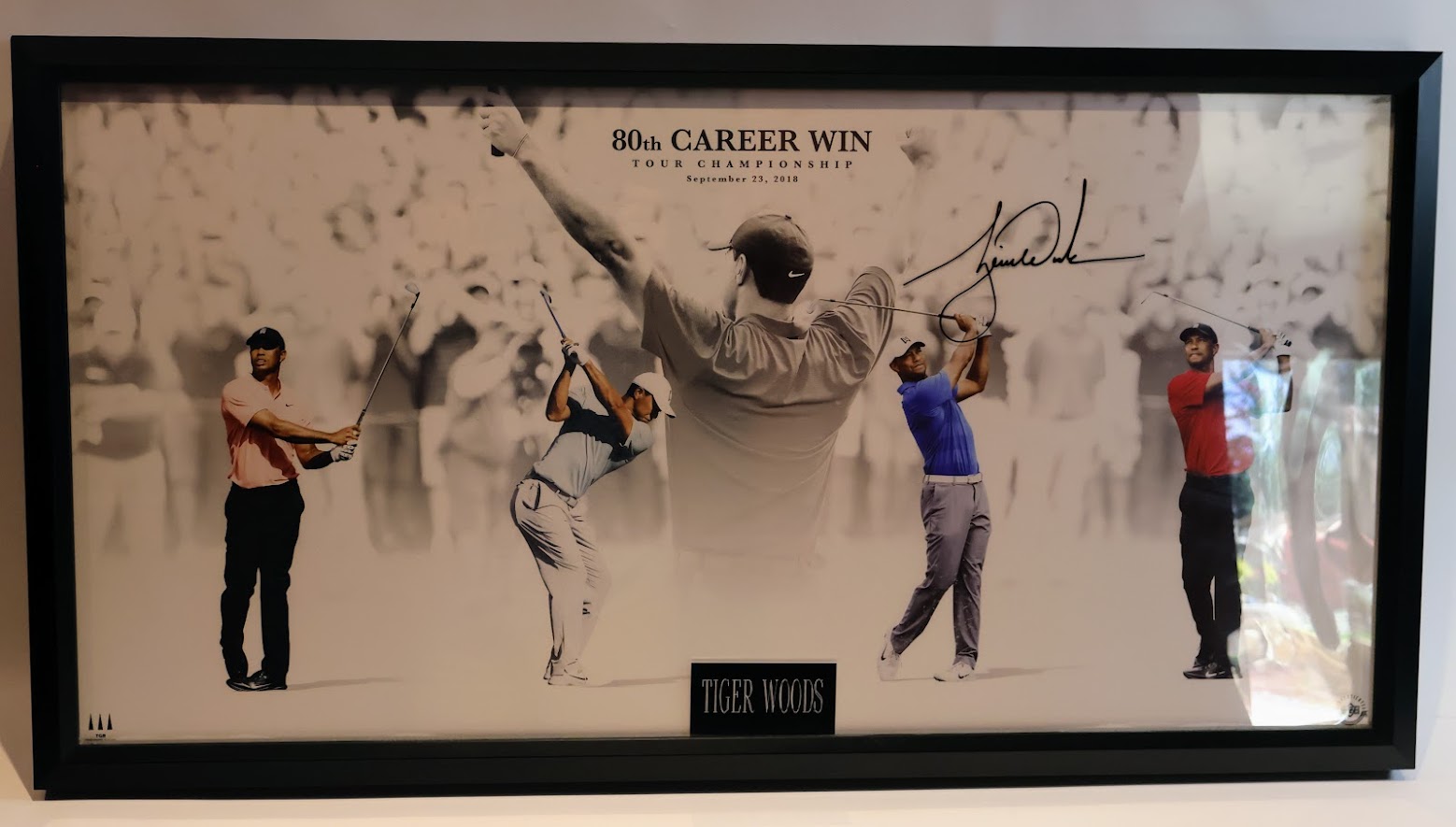 Tiger Woods Autographed 80th Career win & Tour Championship Framed Photo Collage - Upper Deck & Fanatics COAs