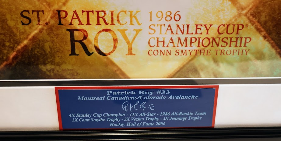 Patrick Roy Autographed 16x20 Framed Photo - 1986 Stanley Cup Champion & Conn Smythe Trophy Winner