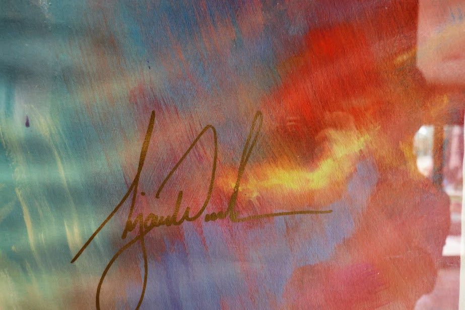 "Tiger Roars" Autographed Tiger Woods Lithograph  42x33 Framed