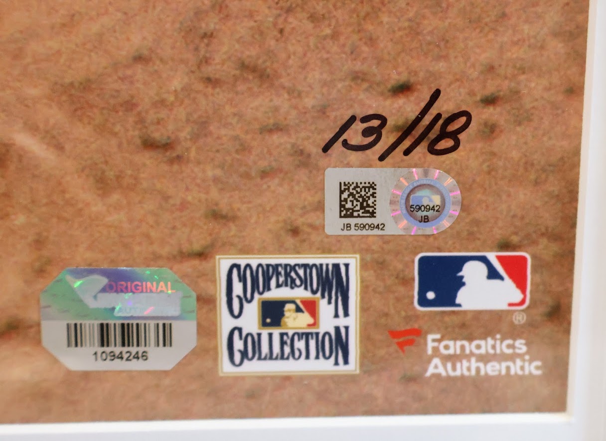 Sandy Koufax Autographed 22x26 Framed Photo "63 NLMVP", "63,65 WS MVP", 63,65,66 CY", "4 NO HITTERS", and "HOF 1972" Inscriptions - Fanatics Hologram