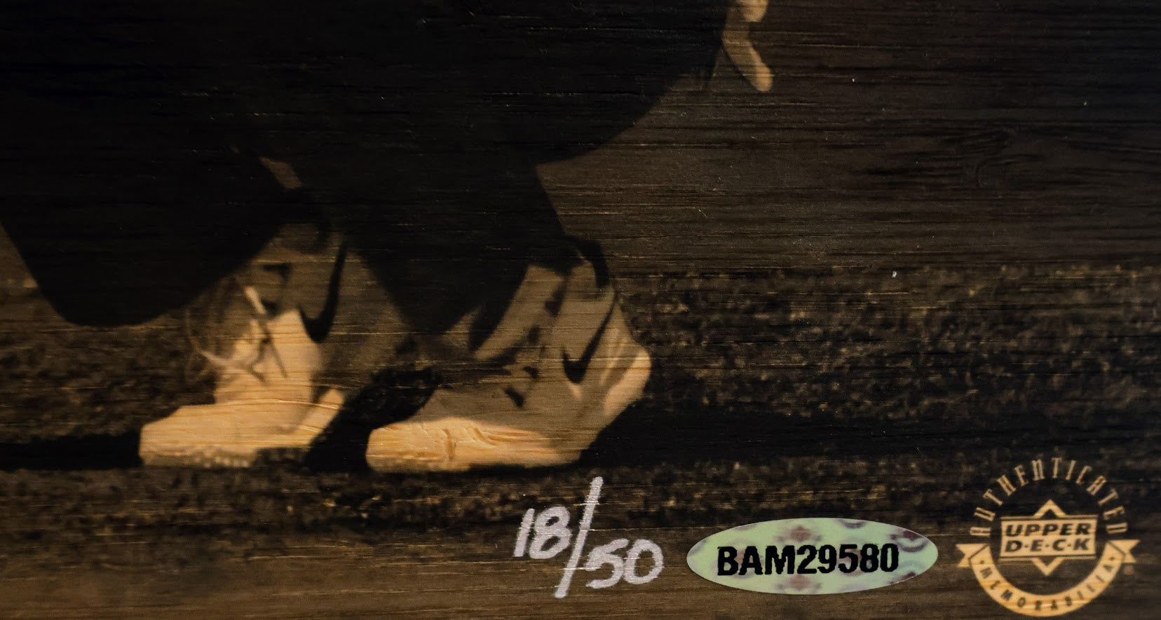 Tiger woods Autographed Unframed 11x25 Determination Photo - Upper Deck COA