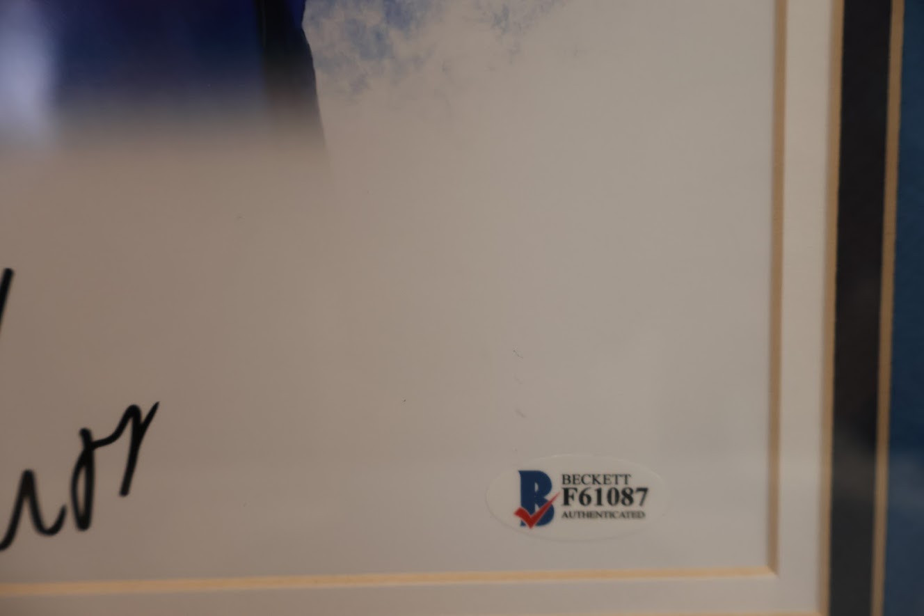 Luka Doncic Mavericks Autographed Framed 8x10 Photo with Rookie of the Year Plaque - Beckett COA