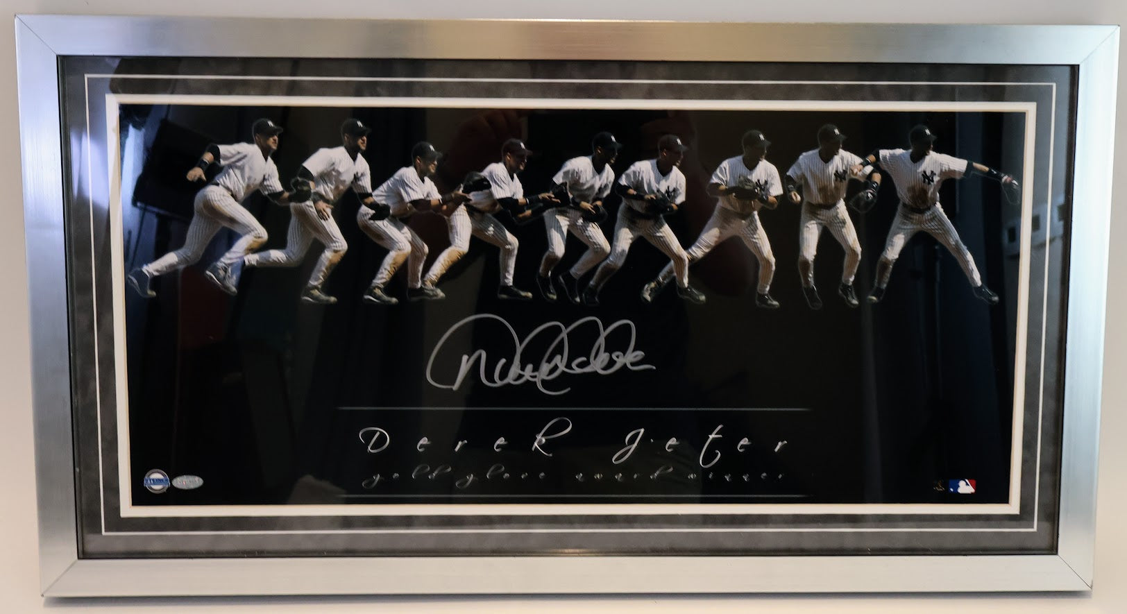 Derek Jeter Autographed Gold Glove Award Winner Framed Photo Collage - JSA Letter