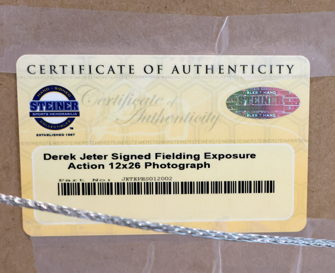 Derek Jeter Autographed Gold Glove Award Winner Framed Photo Collage - JSA Letter