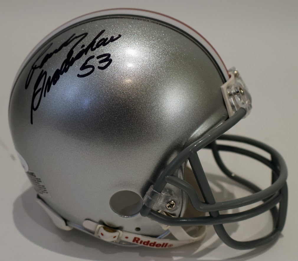 Randy Gradishar Autographed Ohio State Riddle Mini Helmet with Replica Helmet Decals - Beckett