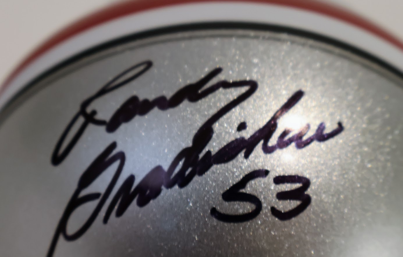 Randy Gradishar Autographed Ohio State Riddle Mini Helmet with Replica Helmet Decals - Beckett