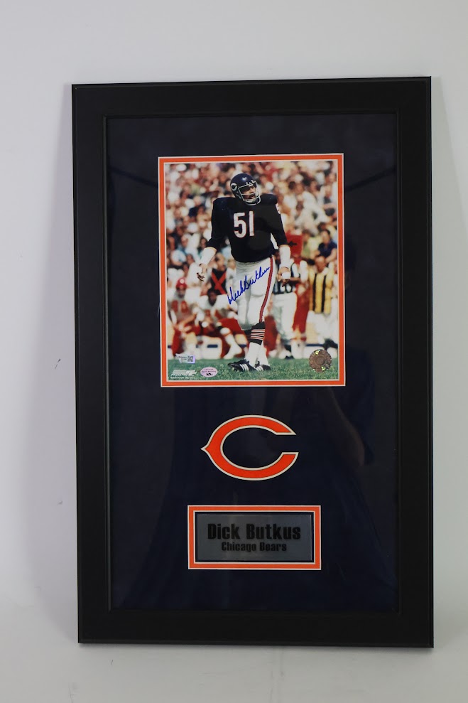 Dick Butkus Chicago Bears Autographed 8x10 Framed Photo - Latitude Sports Marketing