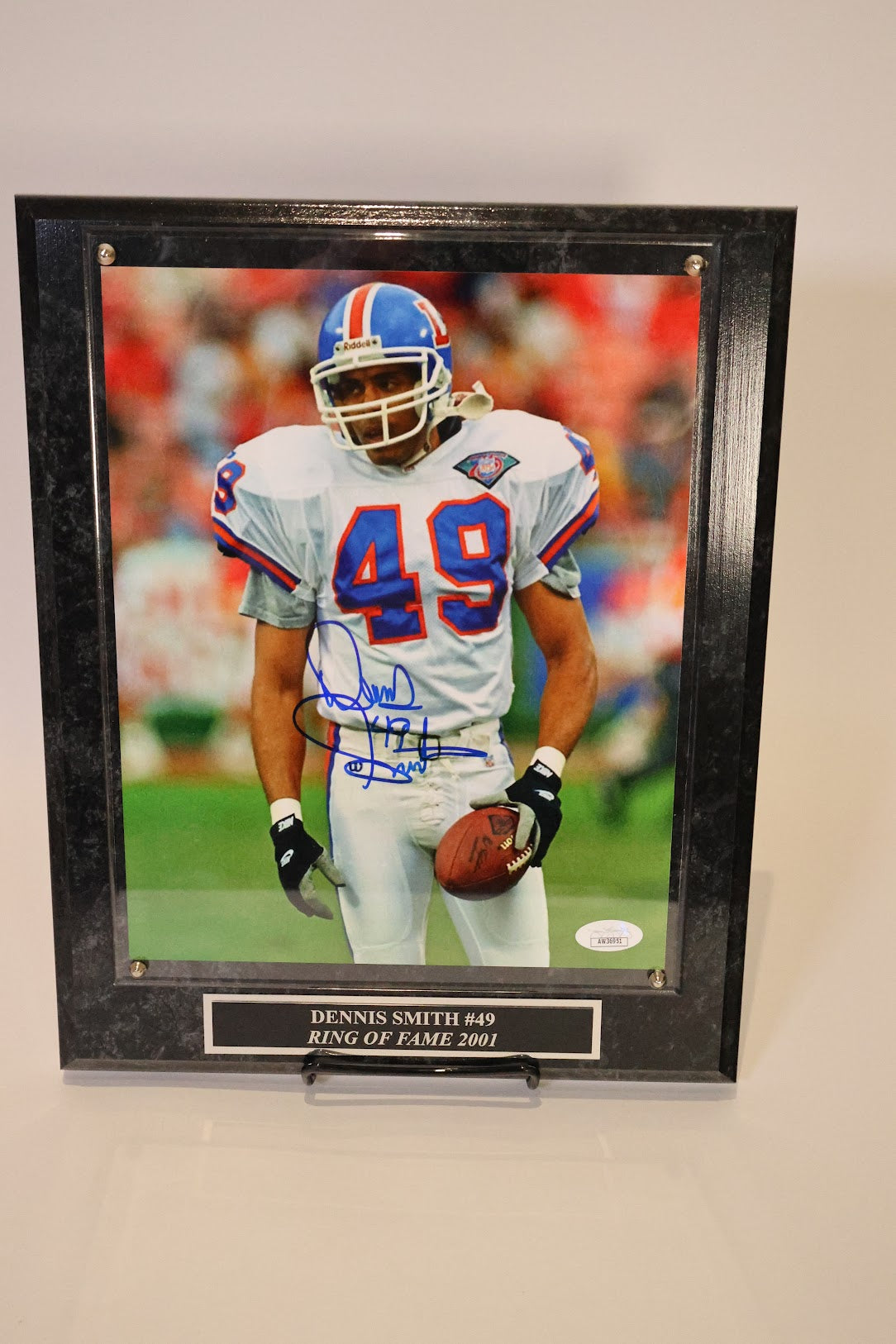 Dennis Smith Autographed 8x10 White Jersey Photo w/ Plaque JSA COA