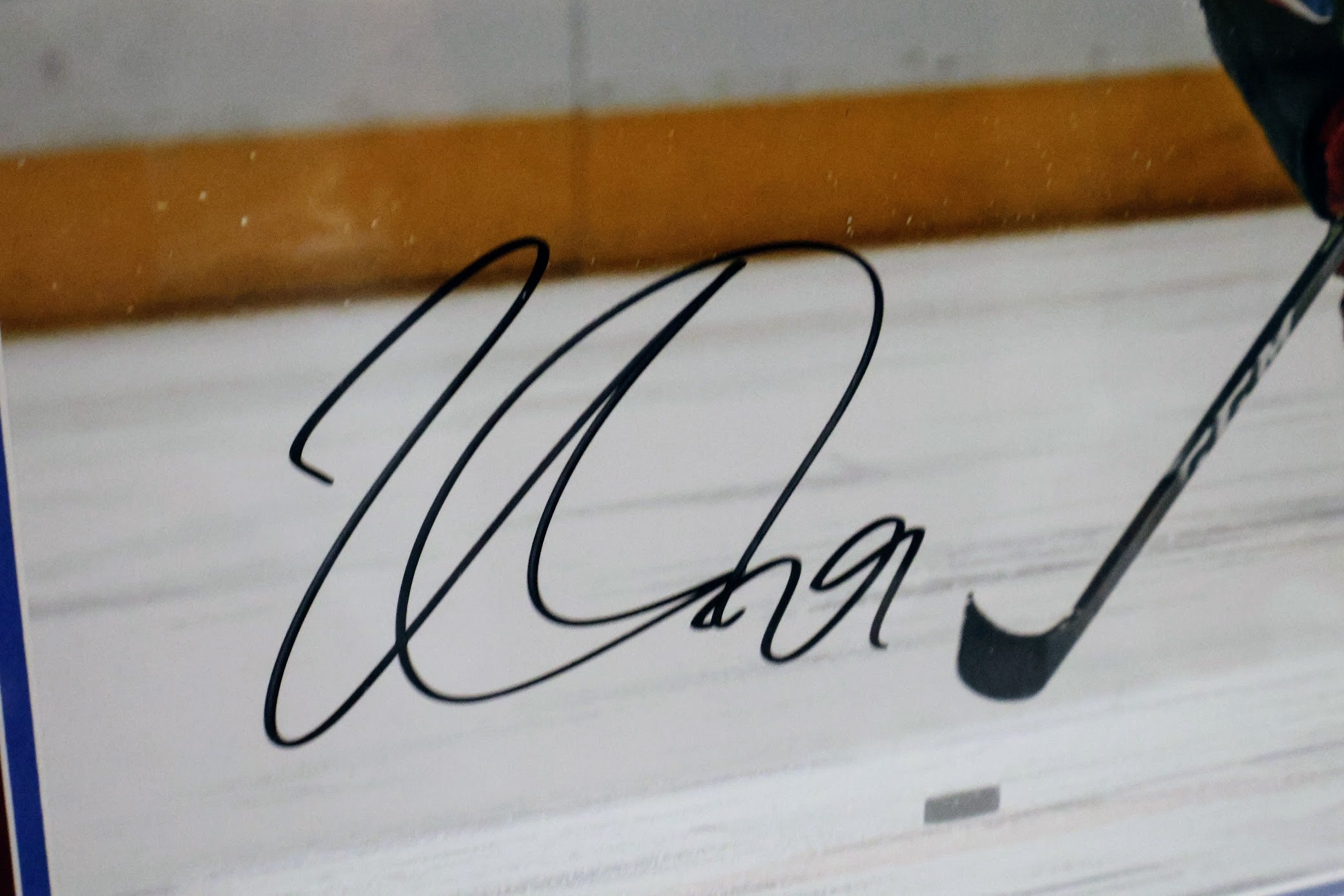 Nathan Mackinnon Autographed 16x20 Action Photo Red Suede Deluxe Framed