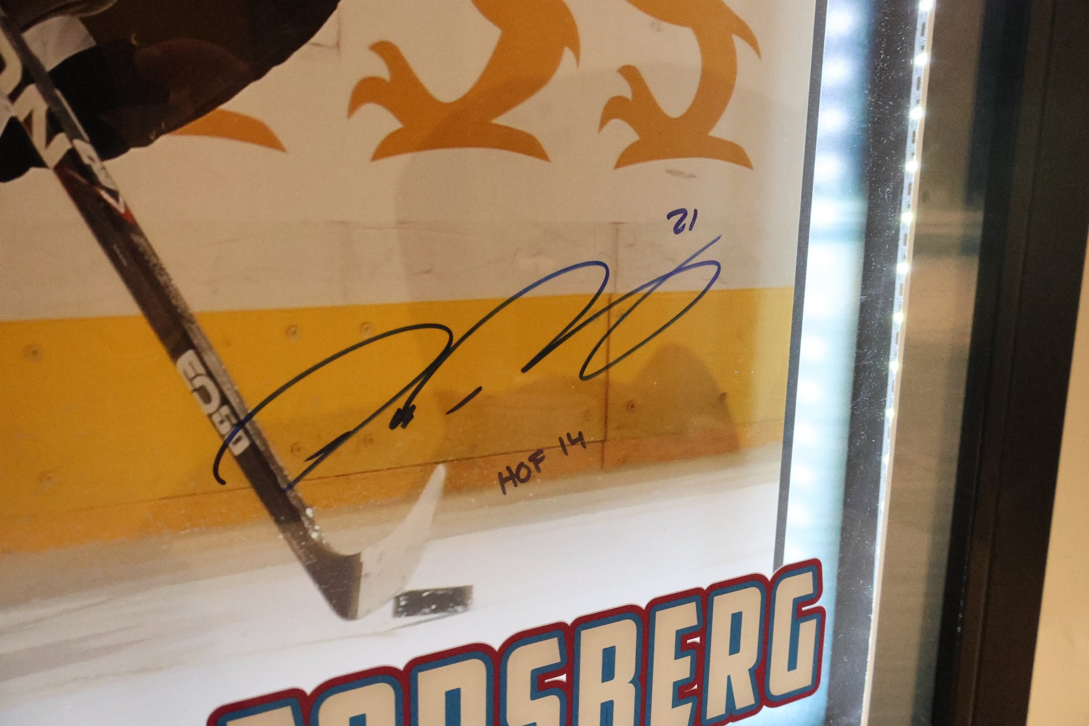 Peter Forsberg Autographed 16x20 w/ HOF Inscription Shadowbox Framed w/ Lights JSA COA