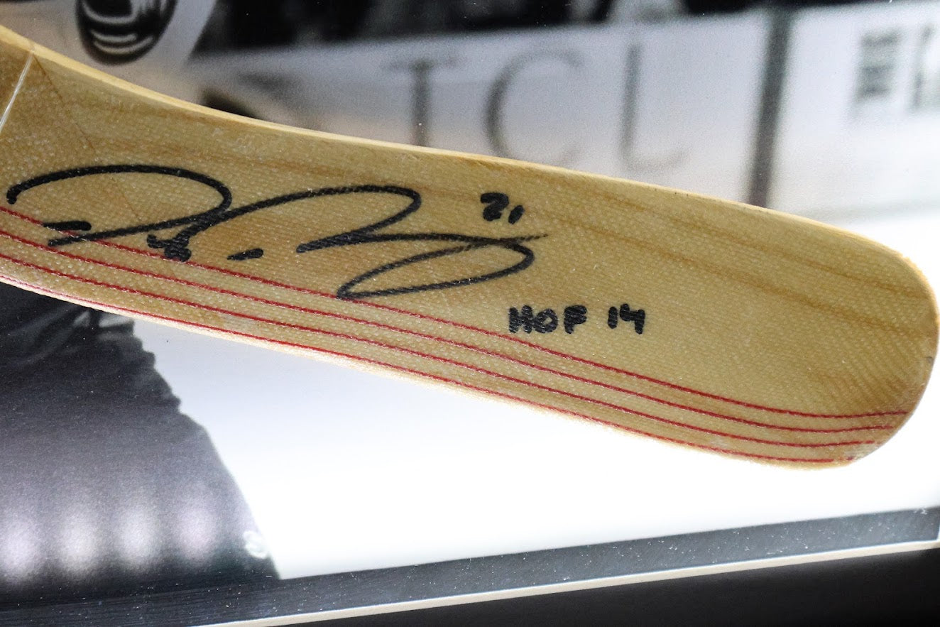 Peter Forsberg Autographed Stick Blade w/ Inscription Lighted Shadowbox JSA COA